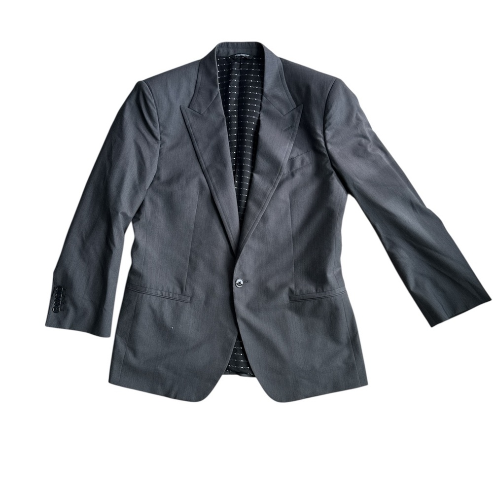 Dolce & Gabbana Wool and Silk Gray Men's Blazer